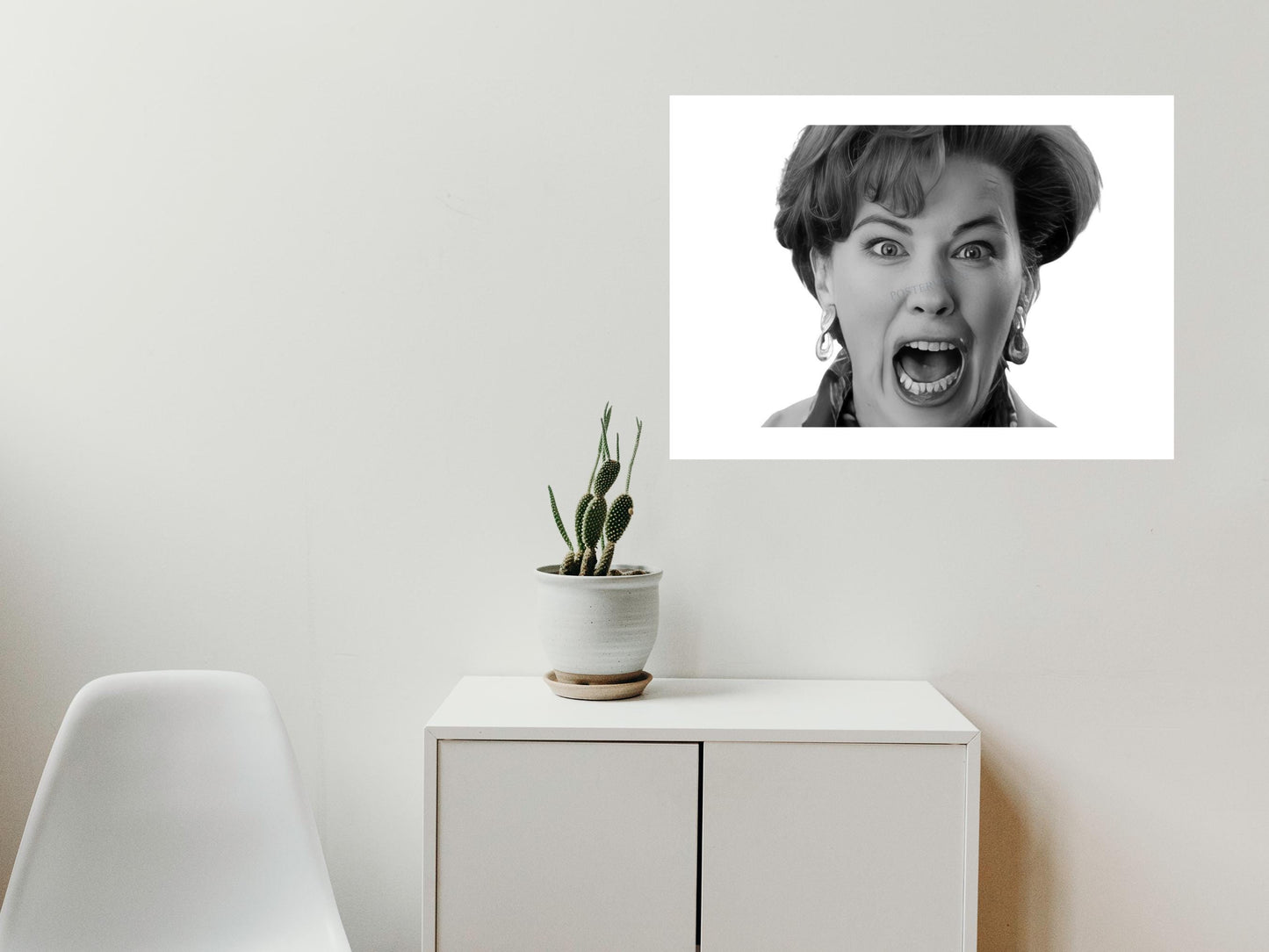 home alone movie poster 90s retro comedy scene kevins mom scream black and white art print christmas wall decor gift digital download printable wall art poster, digital download