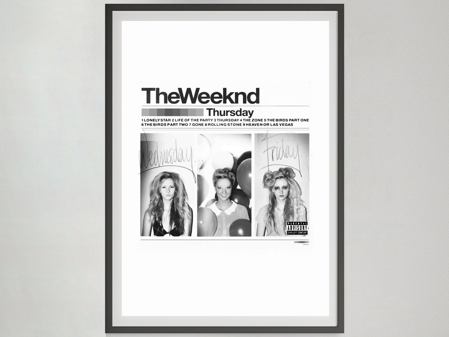 The Weeknd Thursday Album Cover Poster Black and White Music Wall Art Digital Download