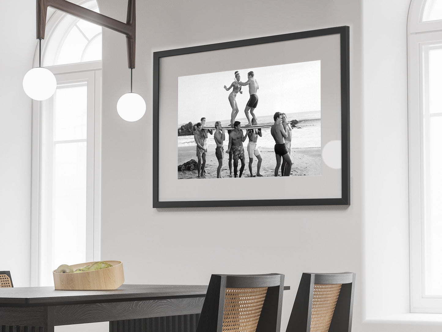 Surfers Beach Party Print, Black and White Wall Art, Vintage Photography, Summer Poster, Beach House Decor, Printable Art, Digital Download