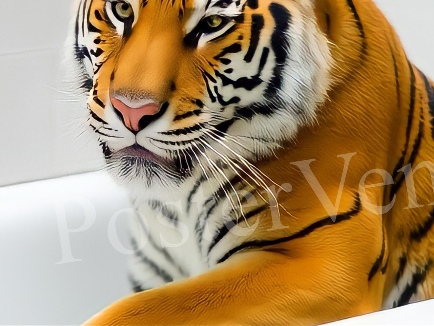 tiger in a bathtub poster printable wall art luxury tiger poster colorful trendy art bathroom print restroom decor digital download printable wall art poster, digital download