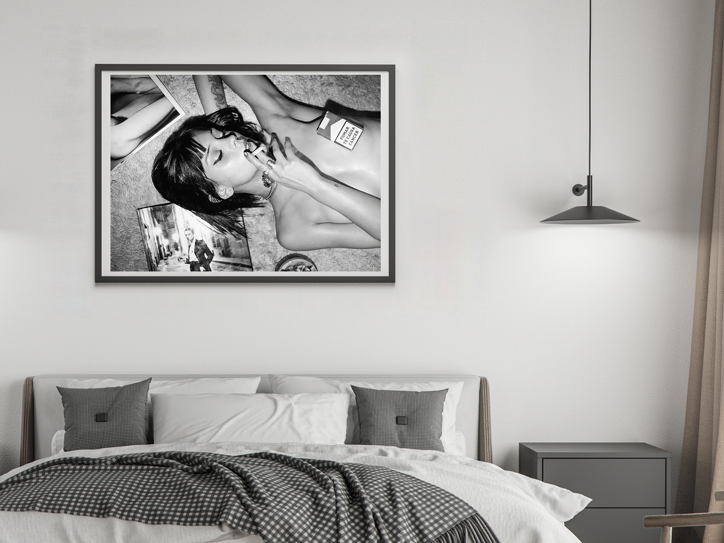 Woman Smoking Poster Black And White Sensual Fine Art Wall Art Digital Download