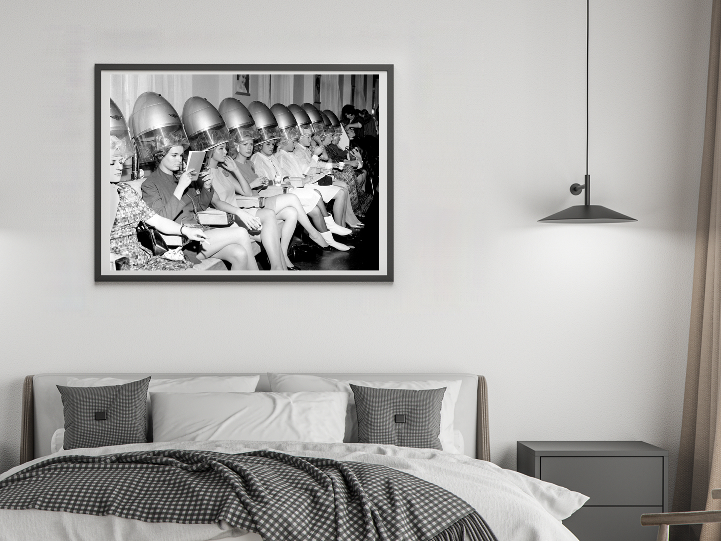 Vintage Beauty Salon Women Hair Dryer 1960s Fashion Wall Art Digital Download