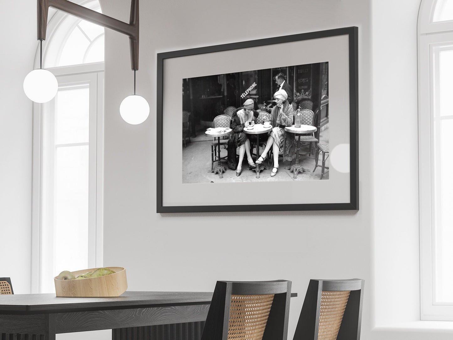 Women Drinking Coffee in Paris Print, Vintage Photography, Black and White Wall Art, Coffee Shop Decor, Kitchen Wall Art, Dining Room Decor