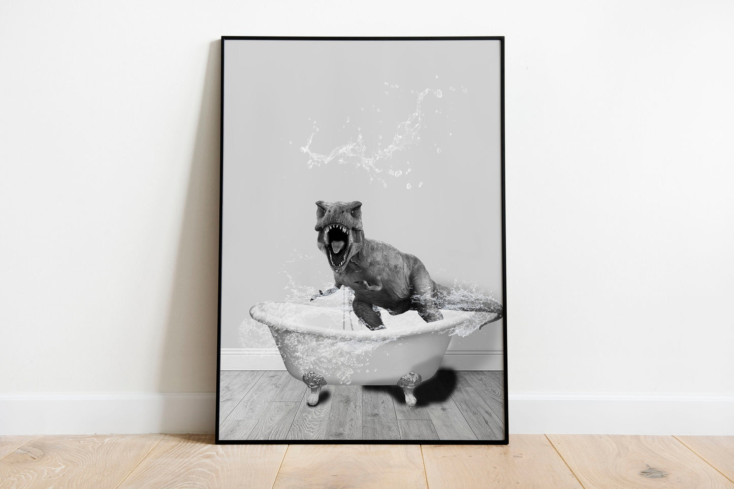 dinosaur in bathroom printable bathroom wall art dinosaur wall art animal print dinosaur photo kids bathroom decor bathroom art print printable wall art poster, digital download