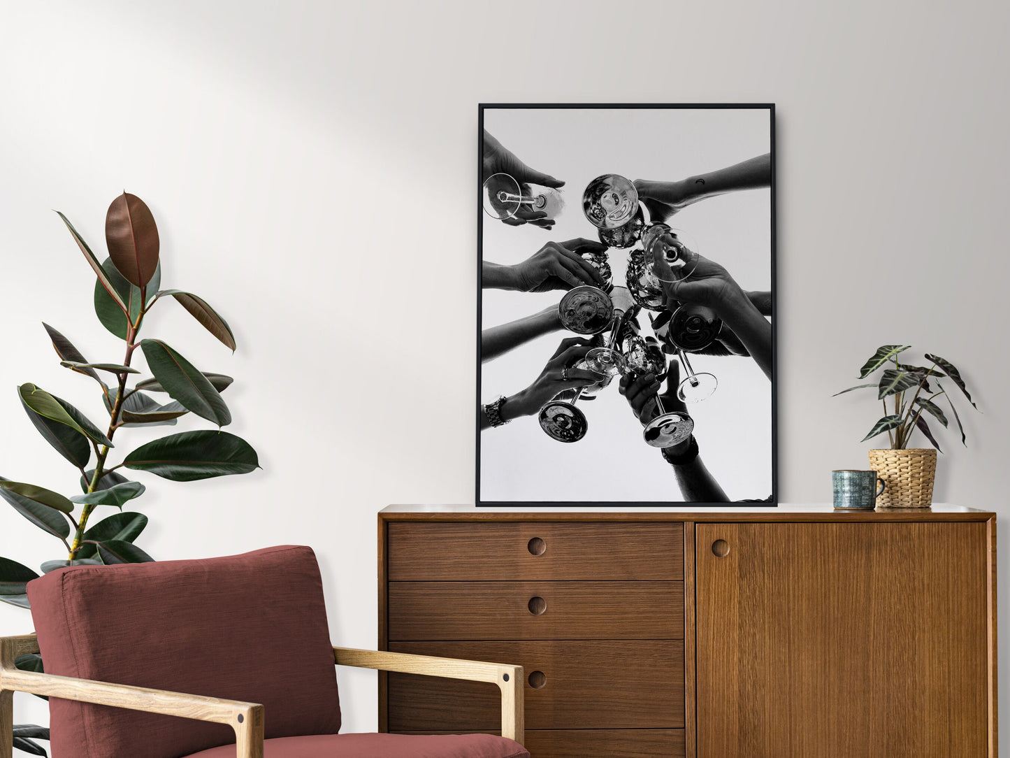 Cheers Print, Black and White, Cocktail Wall Art, Bar Cart Print, Alcohol Poster, Vintage Bar Decor, Dining Room Wall Art, Digital Download