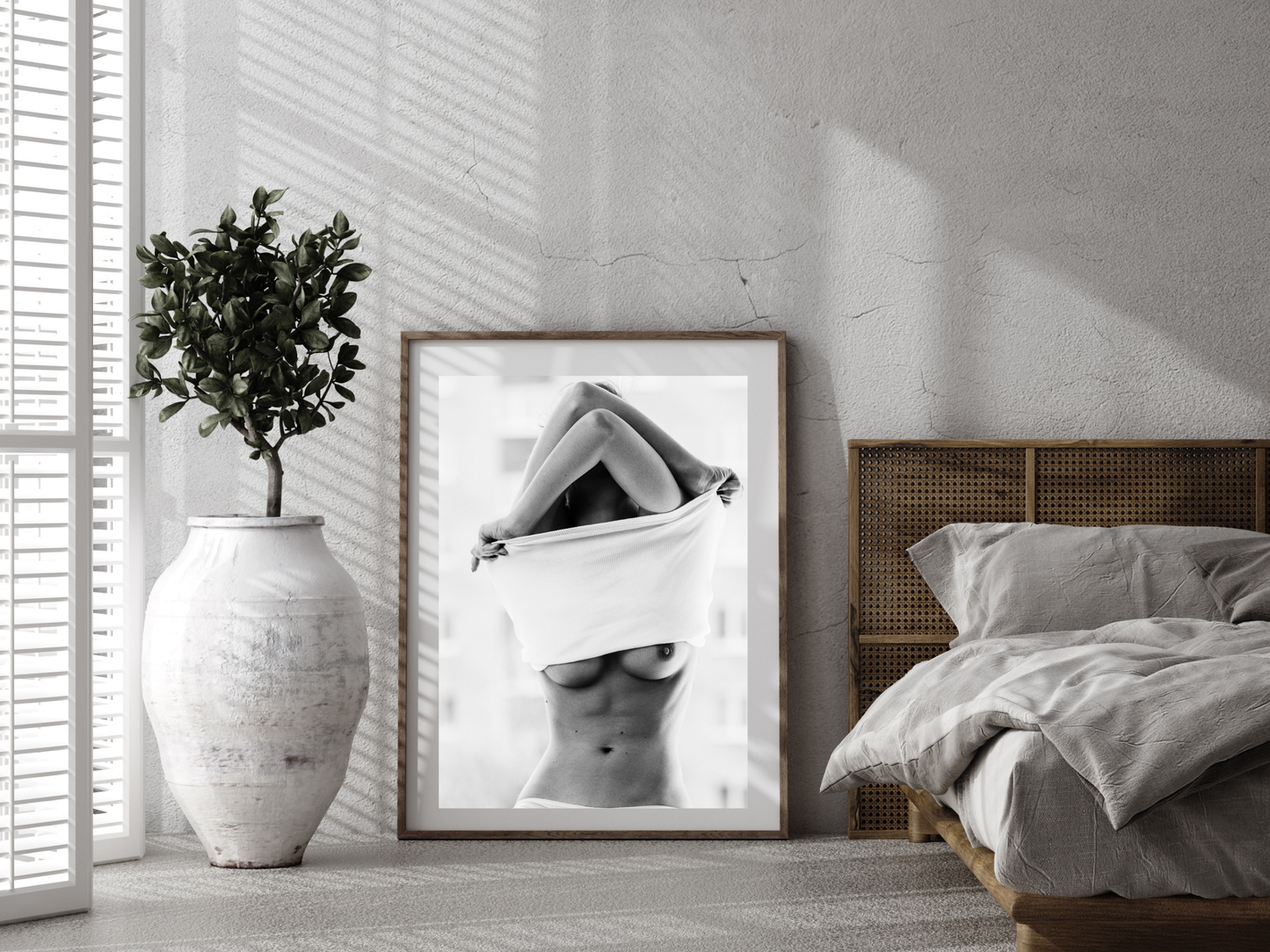 Woman Nude Poster Black And White Sensual Fine Art Wall Decor Digital Download