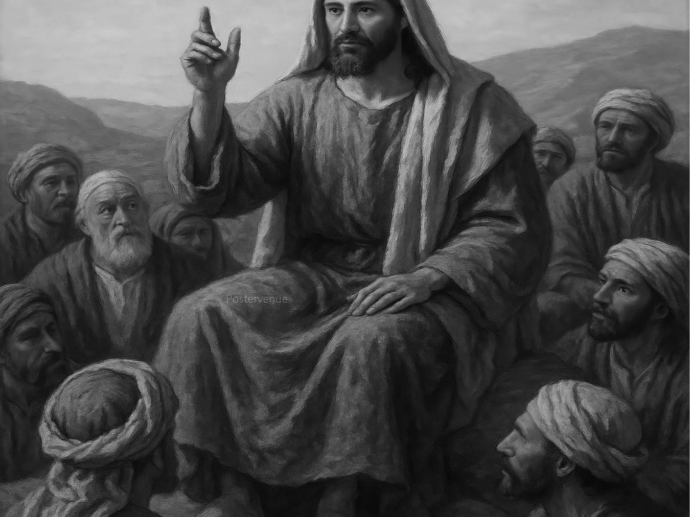 jesus teaching print bible scene poster christian wall art lds jesus portrait scripture inspired art faith decor digital download printable wall art poster, digital download