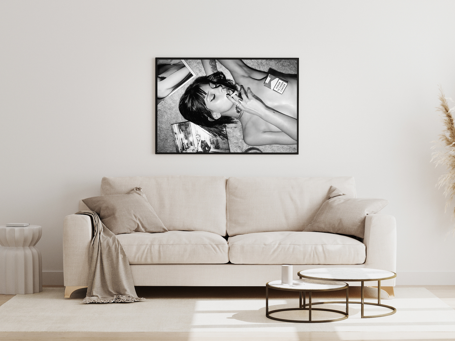 Woman Smoking Poster Black And White Sensual Fine Art Wall Art Digital Download