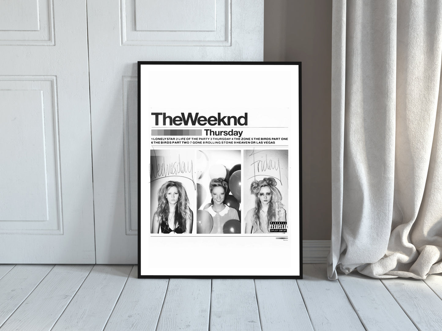 The Weeknd Thursday Album Cover Poster Black and White Music Wall Art Digital Download
