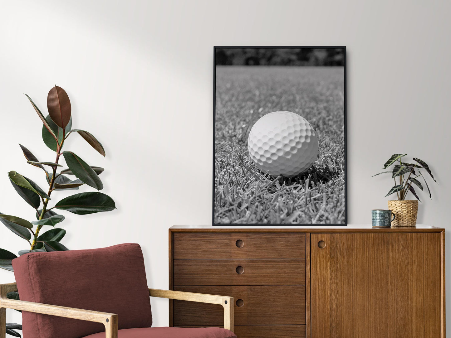 Golf Ball Print, Black and White Vintage Golf Poster, Printable Sports Wall Art, Digital Download, Gift for Golf Lovers