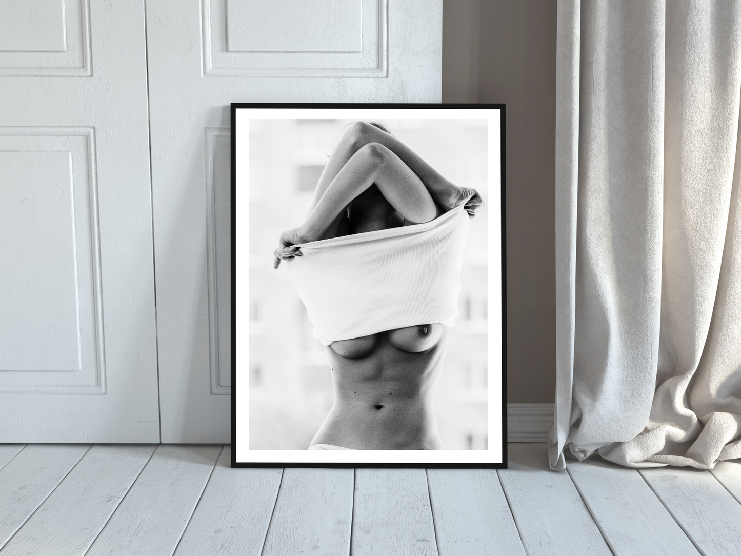 Woman Nude Poster Black And White Sensual Fine Art Wall Decor Digital Download