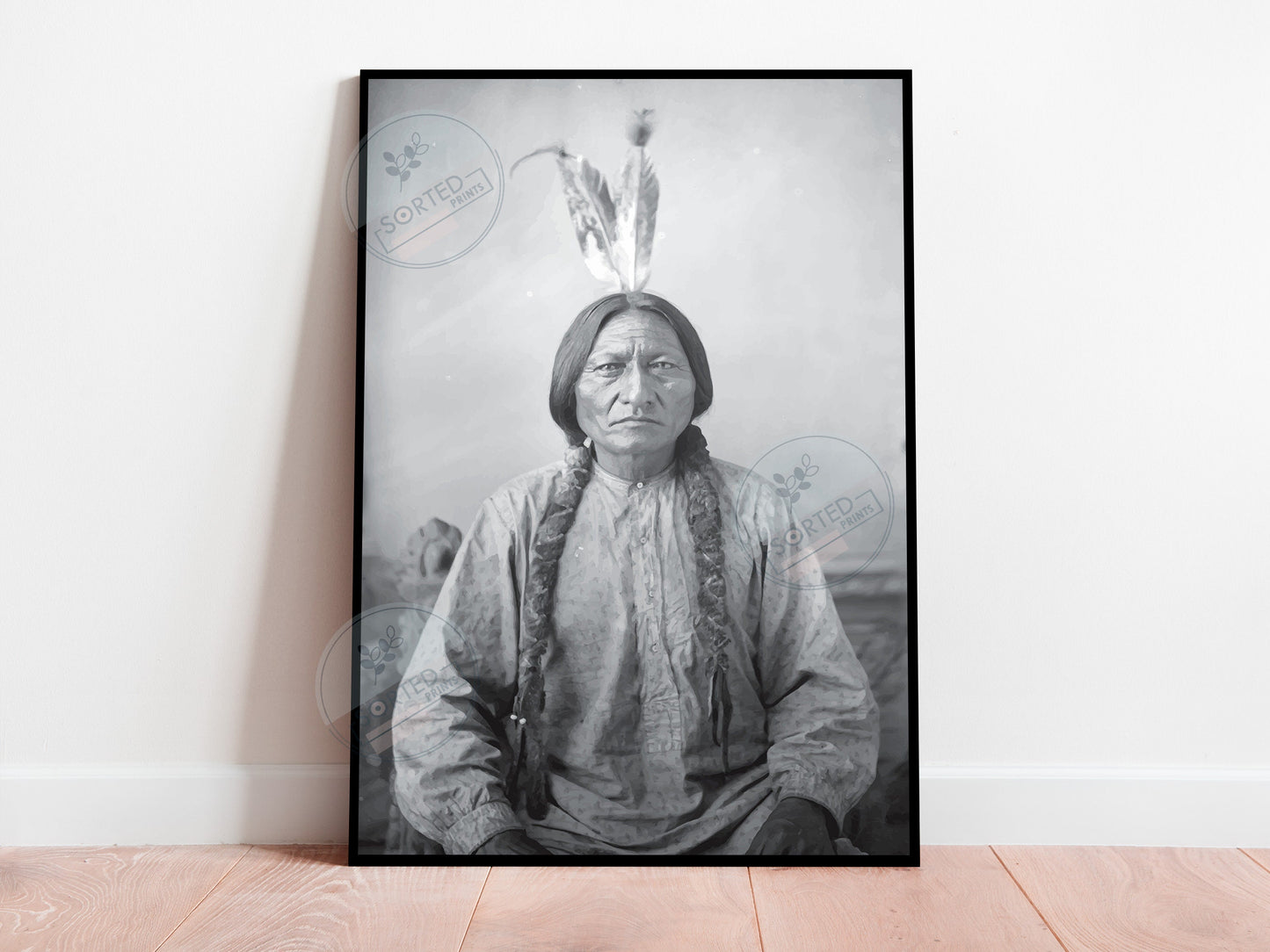 Sitting Bull Poster – Black and White Native American Wall Art, Vintage History Print, Indigenous Warrior Digital Download