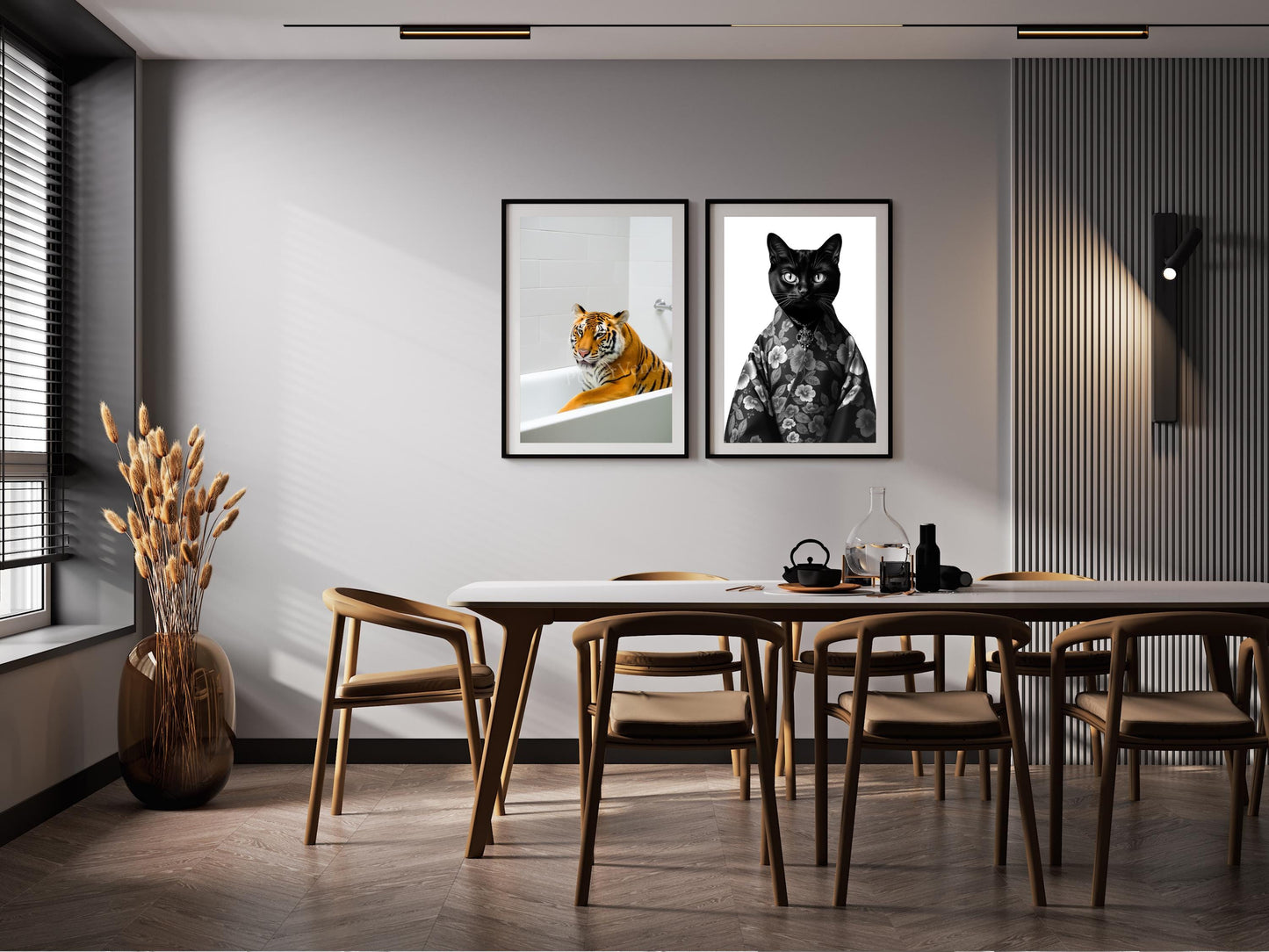 tiger in a bathtub poster printable wall art luxury tiger poster colorful trendy art bathroom print restroom decor digital download printable wall art poster, digital download