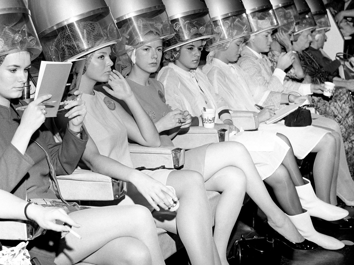 Vintage Beauty Salon Women Hair Dryer 1960s Fashion Wall Art Digital Download