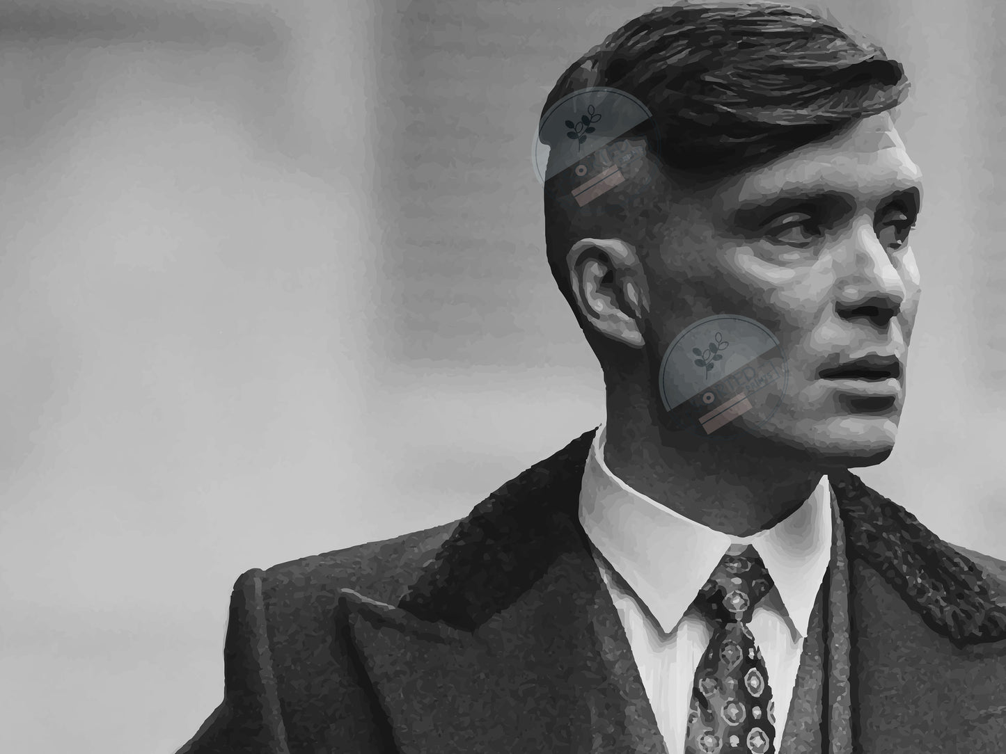 Tommy Shelby Peaky Blinders Poster Black and White Vintage Movie Wall Art Digital Download