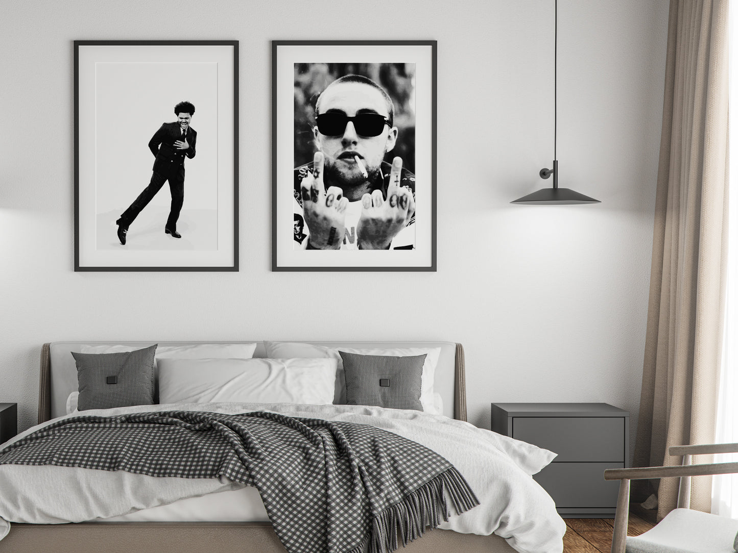 Mac Miller Middle Finger Poster, Black and White Hip Hop Wall Art & Rap Decor, Digital Download