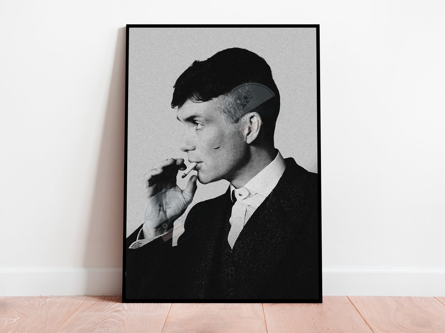 Peaky Blinders Tommy Shelby Black and White Poster Vintage Movie Wall Art Digital Download