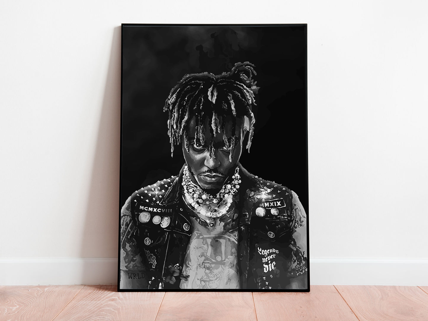 Juice World Legends Never Die Poster Black and White Music Wall Art Digital Download