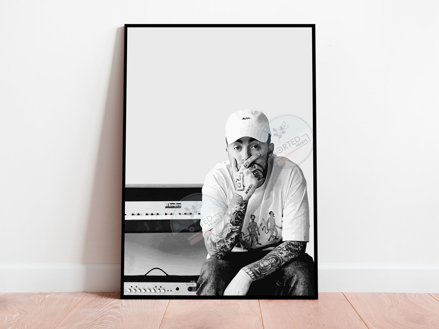Mac Miller Poster, Black and White Hip Hop Wall Art & Rap Decor, Digital Download