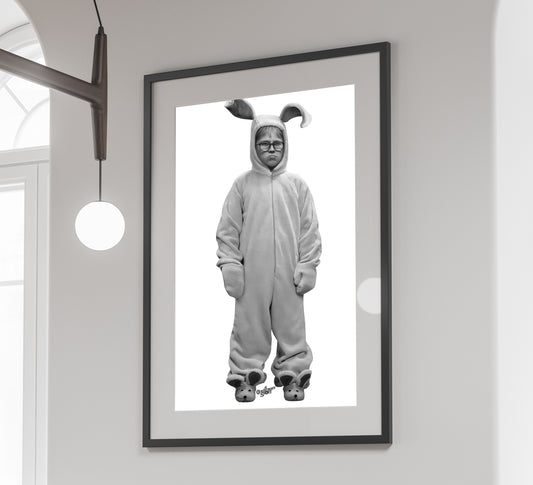 A Christmas Story Poster Ralphie Bunny Funny Holiday Wall Art Digital Download