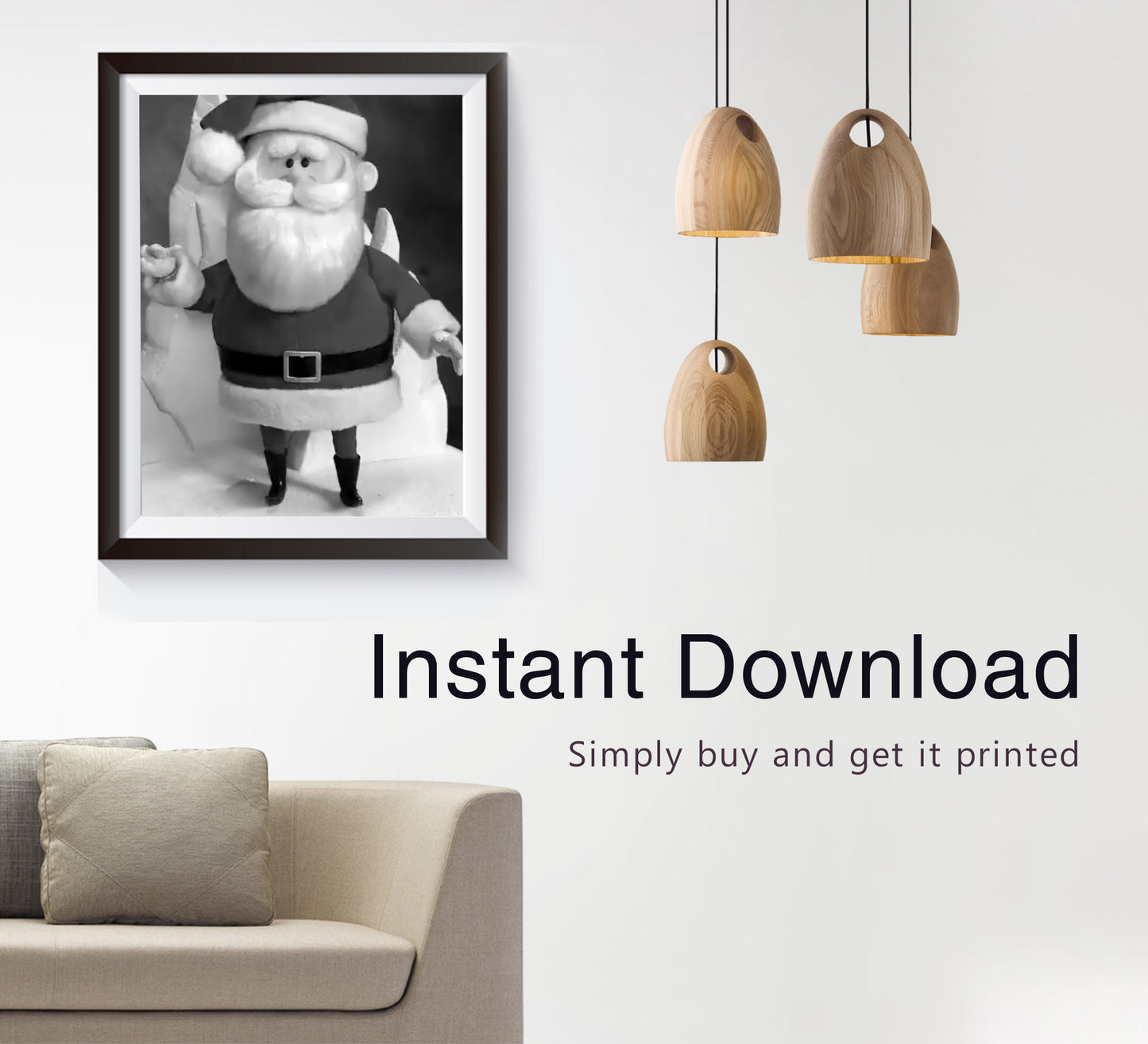 Santa Claus Poster Vintage Rankin Bass Classic Christmas Wall Art Digital Download