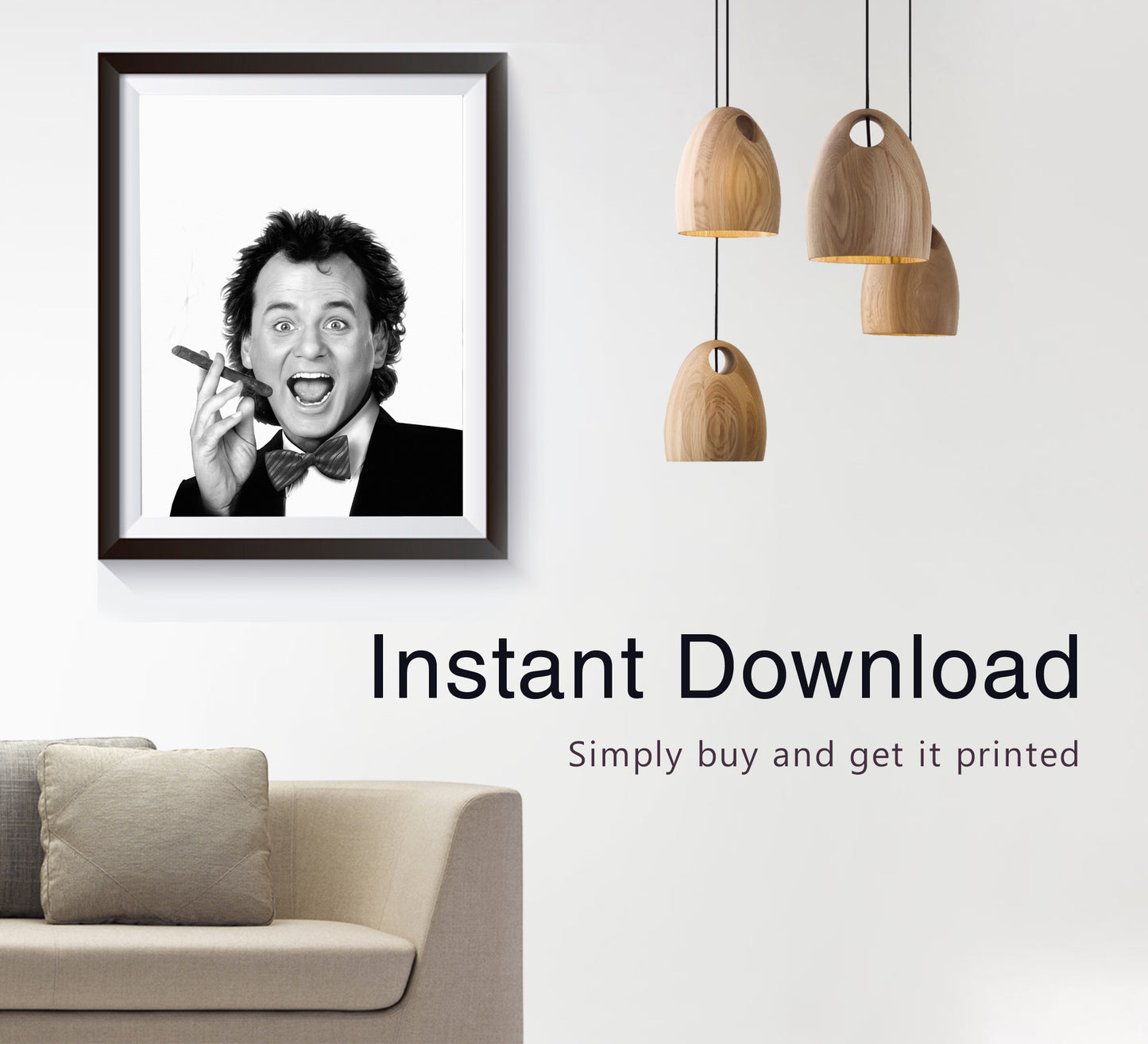 Scrooged Movie Poster Bill Murray Christmas Classic Comedy Wall Art Digital Download