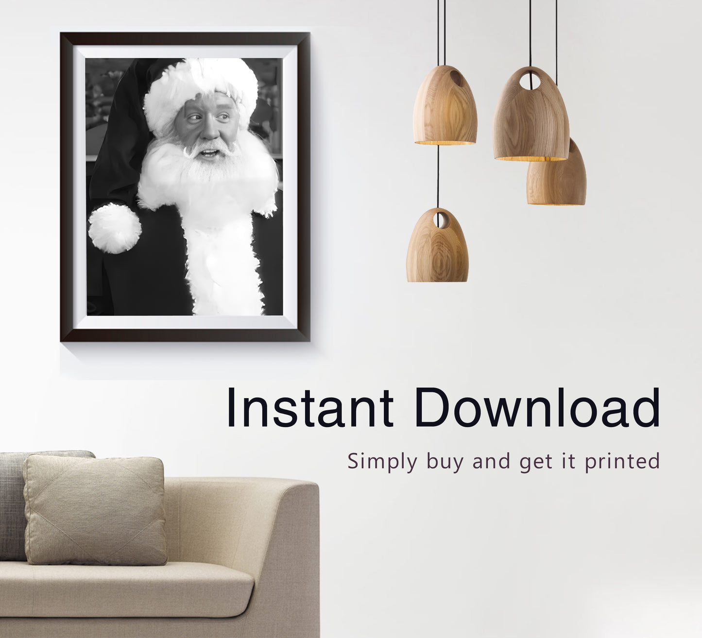 Santa Claus Movie Poster Tim Allen Classic Christmas Holiday Wall Art Digital Download