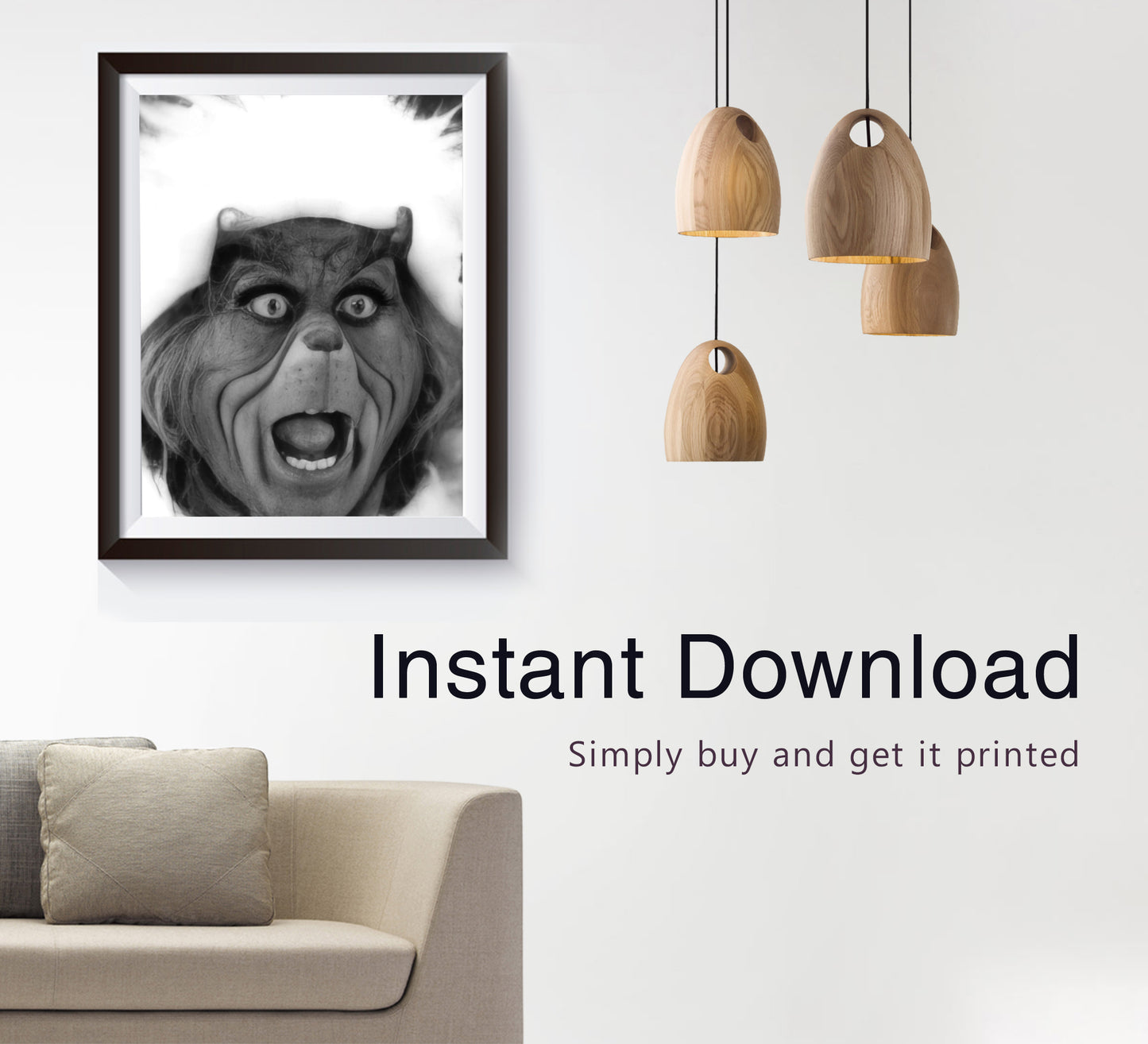 The Grinch Poster Jim Carrey Funny Classic Christmas Movie Wall Art Digital Download