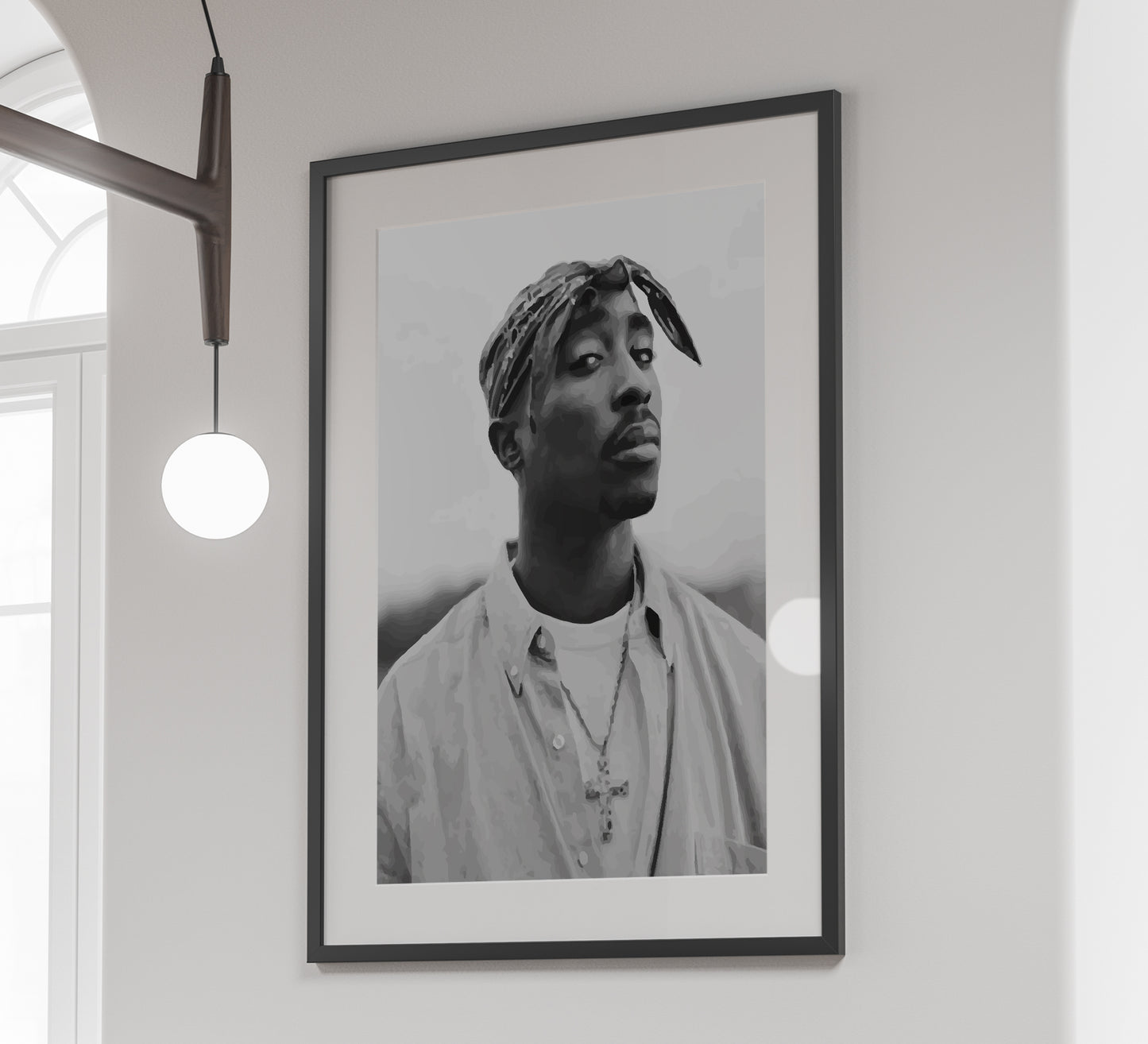 Vintage Tupac 2Pac Poster, Black and White Rap Print & Hip Hop Wall Art, Music Studio Decor, Printable Retro Wall Art, Digital Download