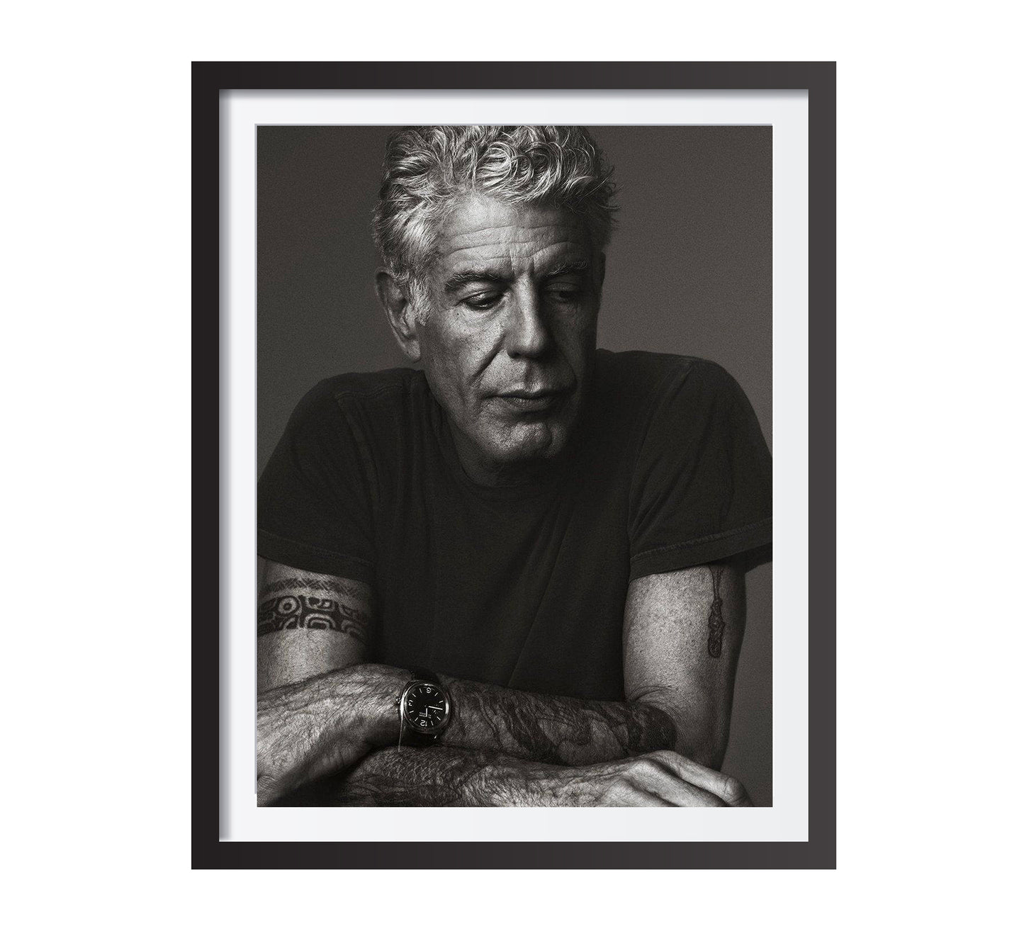 Vintage Anthony Bourdain Poster – Black and White Kitchen Wall Art Digital Download