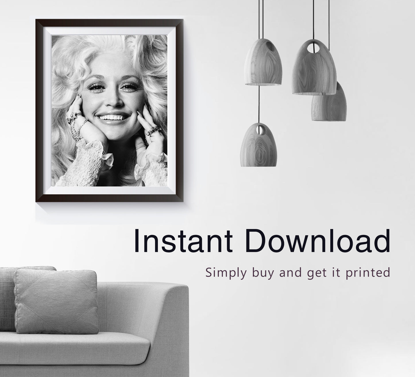 Dolly Parton Poster – Black and White Vintage Music Print, Fashion Photography, Retro Wall Art & Feminist Decor, Digital Download