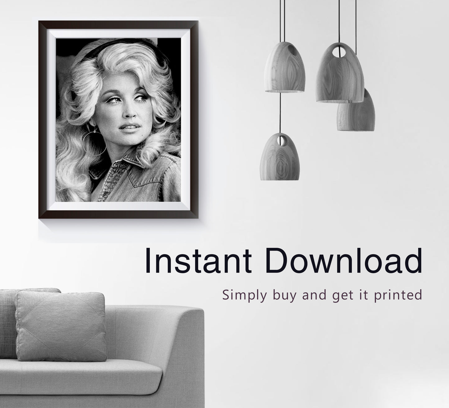 Dolly Parton Poster, Black and White, Vintage Music Poster, Fashion Photography, Feminist Print, Retro Wall Art, Music Room Decor, Digital Download