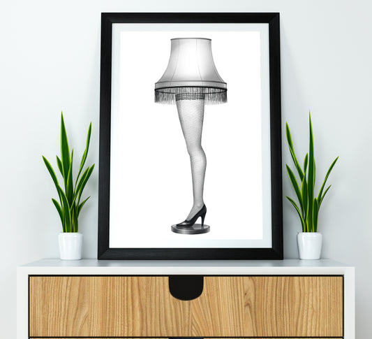 A Christmas Story Leg Lamp Poster Funny Classic Holiday Movie Wall Art Digital Download