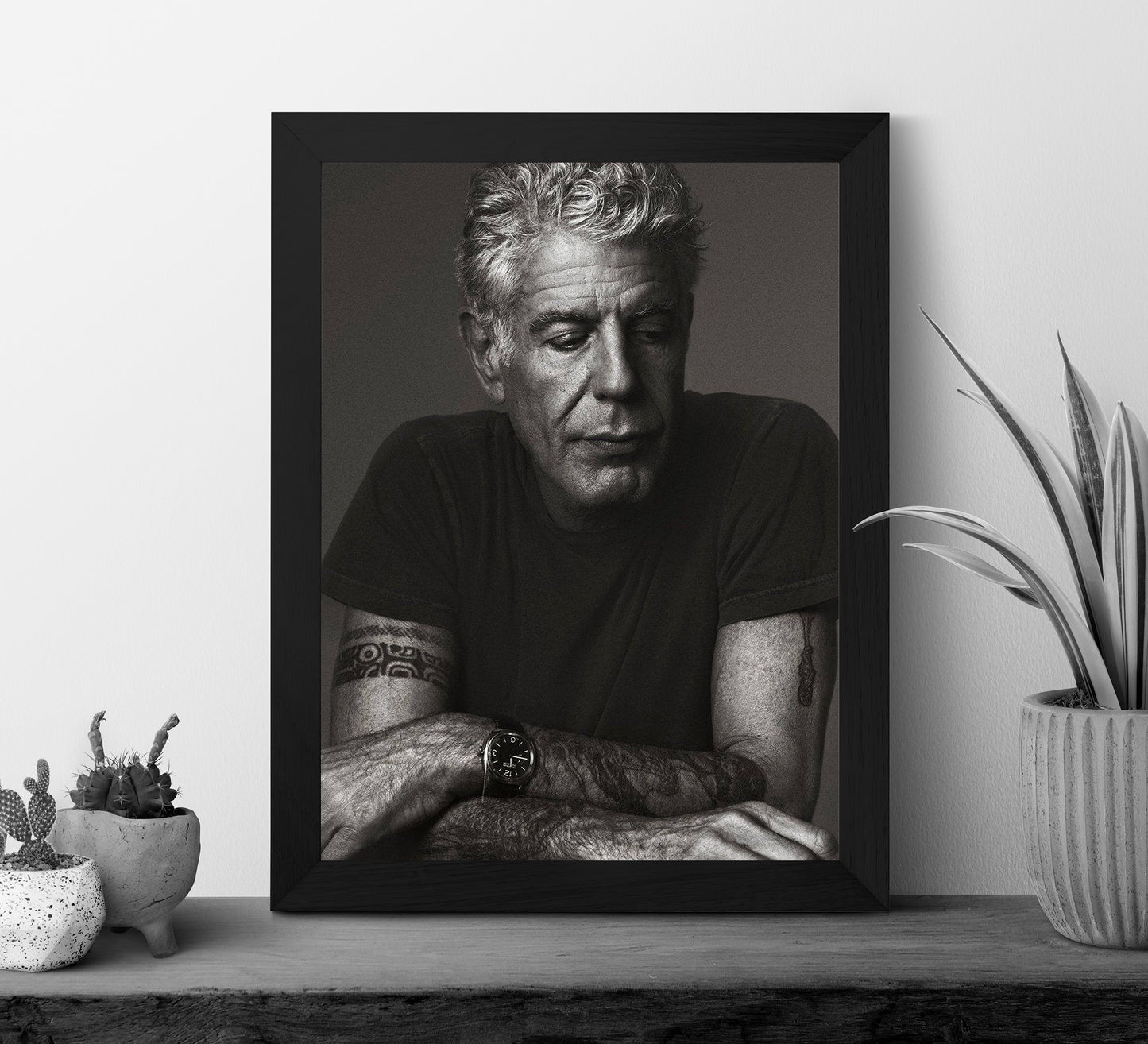 Vintage Anthony Bourdain Poster – Black and White Kitchen Wall Art Digital Download