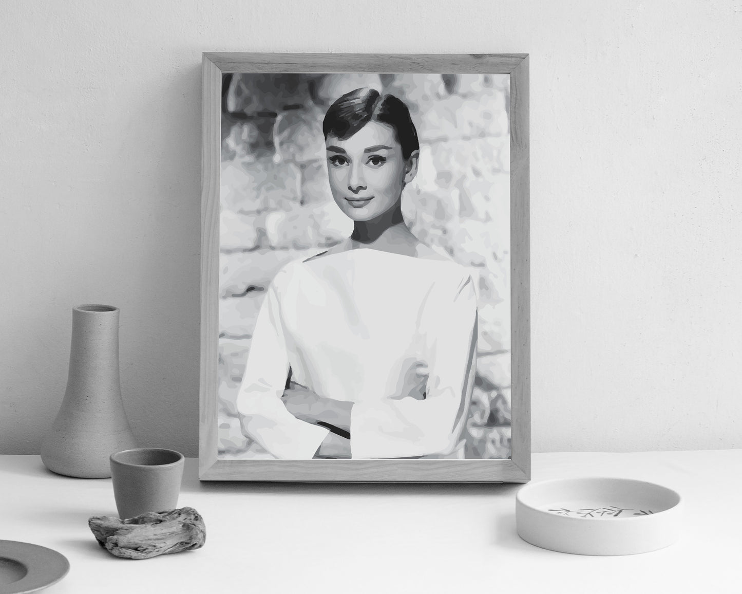 Audrey Hepburn Black and White Poster – Vintage Fashion Photography & Retro Wall Art, Old Hollywood Decor, Digital Download