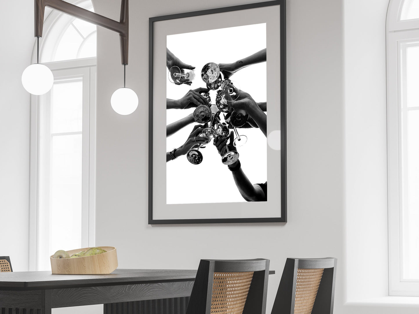 Cheers Print, Black and White, Cocktail Wall Art, Bar Cart Print, Alcohol Poster, Vintage Bar Decor, Dining Room Wall Art, Digital Download