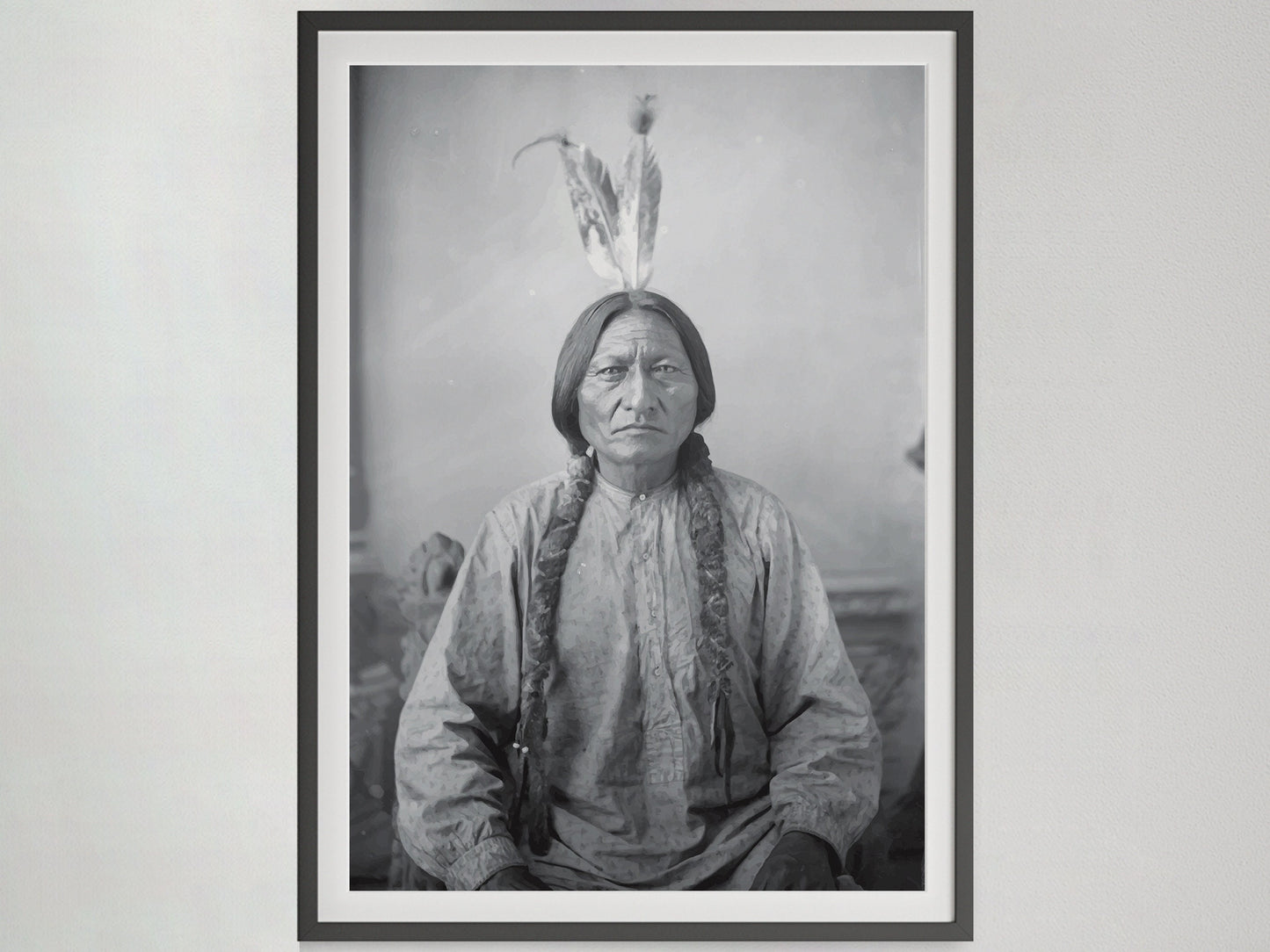 Sitting Bull Poster – Black and White Native American Wall Art, Vintage History Print, Indigenous Warrior Digital Download
