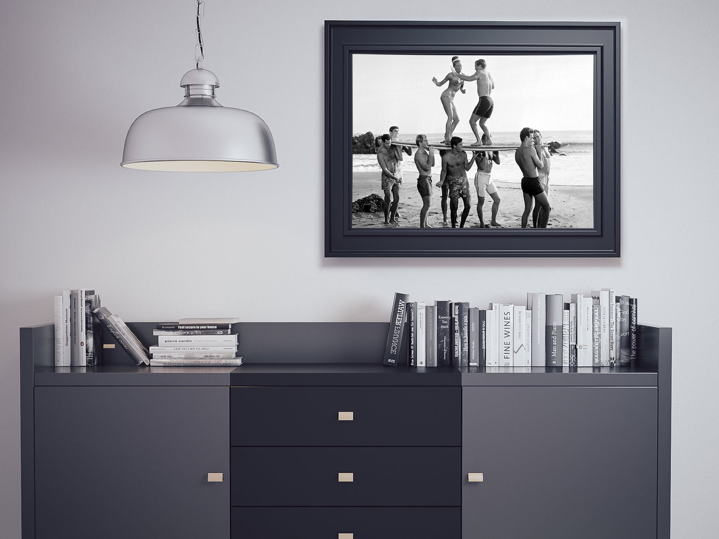 Surfers Beach Party Print, Black and White Wall Art, Vintage Photography, Summer Poster, Beach House Decor, Printable Art, Digital Download