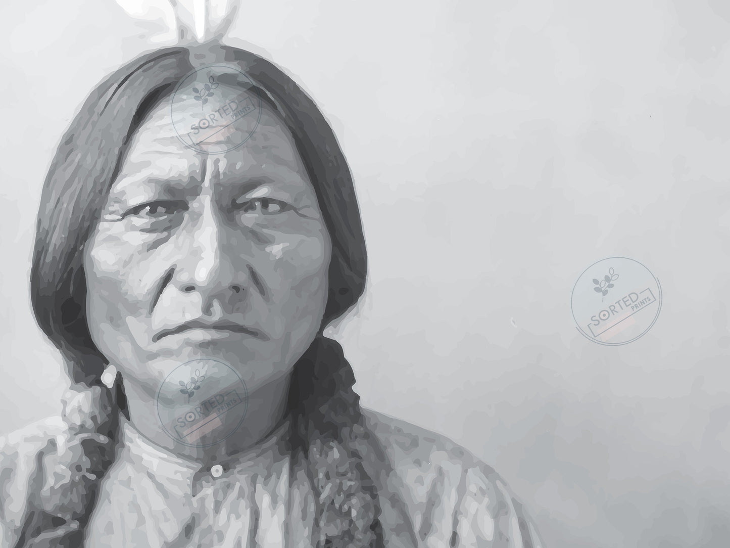 Sitting Bull Poster – Black and White Native American Wall Art, Vintage History Print, Indigenous Warrior Digital Download