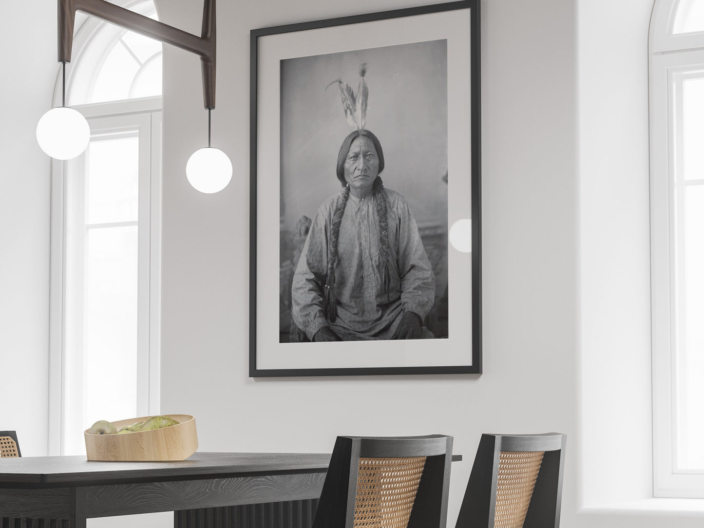 Sitting Bull Poster – Black and White Native American Wall Art, Vintage History Print, Indigenous Warrior Digital Download