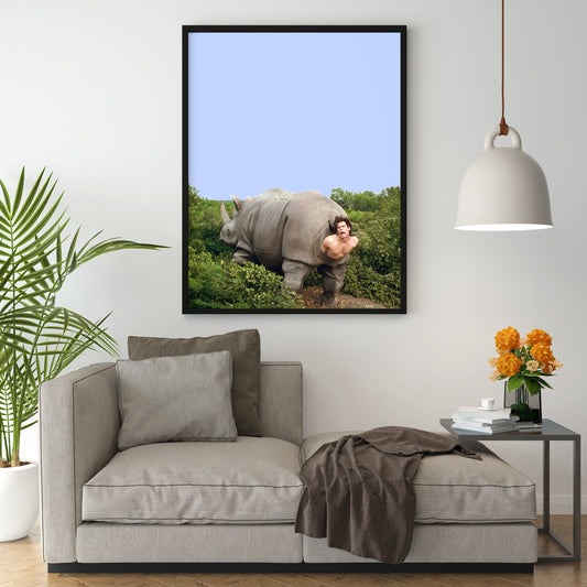 Ace Ventura Rhino Scene Poster Funny Jim Carrey Comedy Wall Art Digital Download