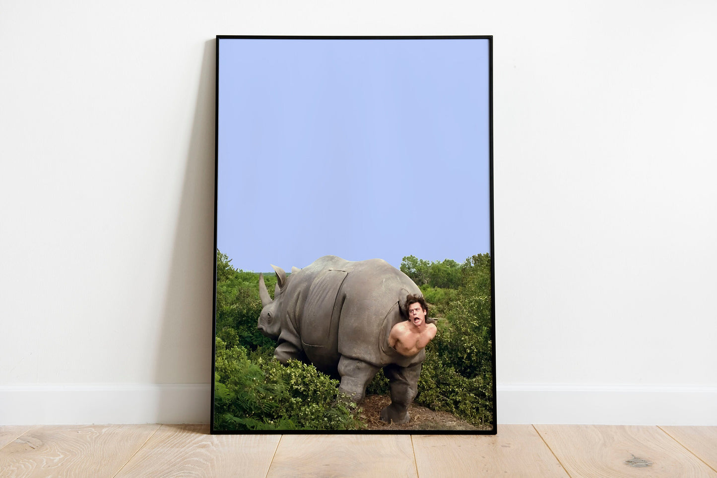 Ace Ventura Rhino Scene Poster Funny Jim Carrey Comedy Wall Art Digital Download