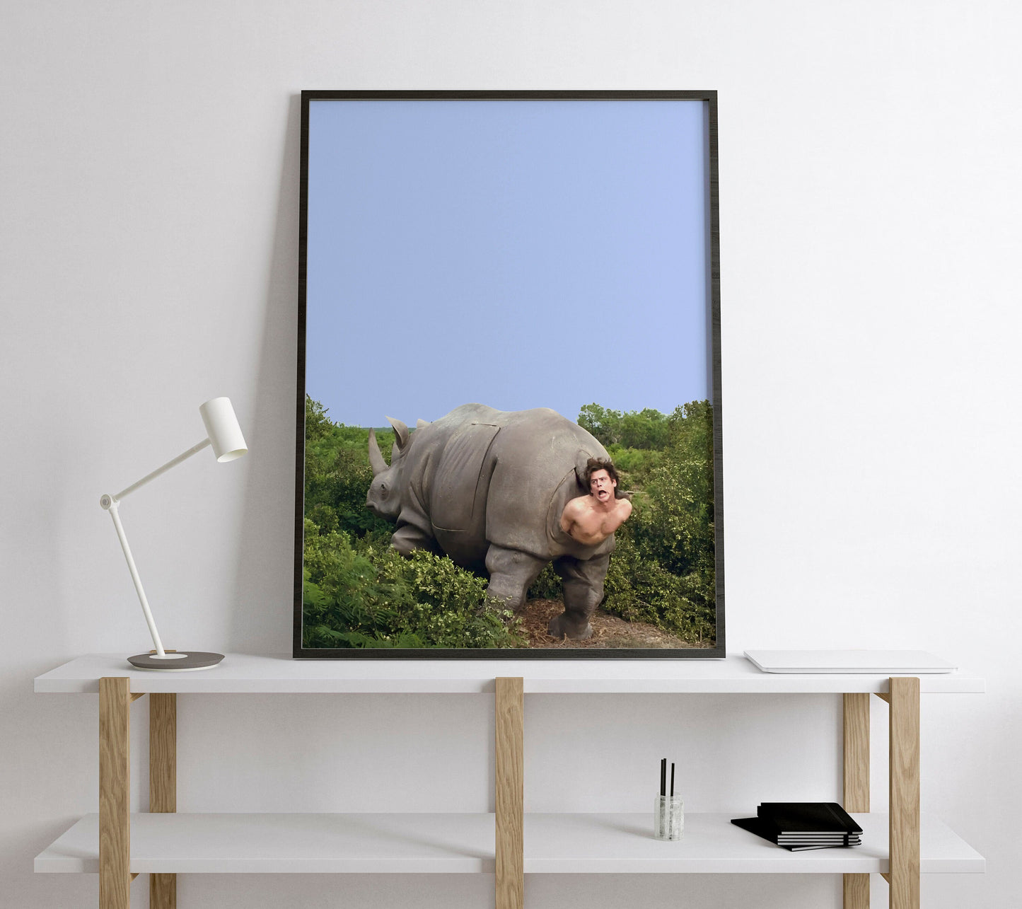 Ace Ventura Rhino Scene Poster Funny Jim Carrey Comedy Wall Art Digital Download