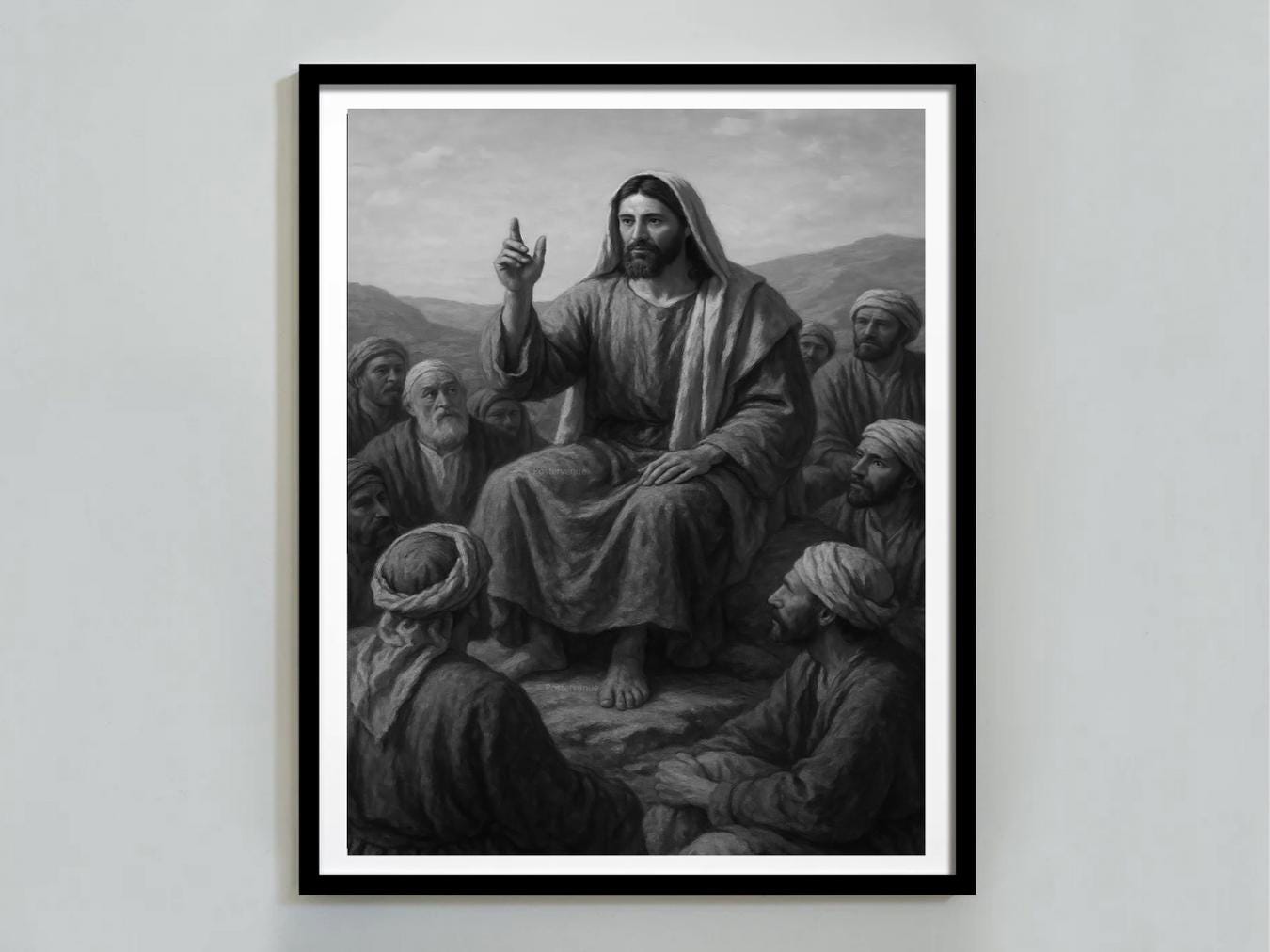 jesus teaching print bible scene poster christian wall art lds jesus portrait scripture inspired art faith decor digital download printable wall art poster, digital download