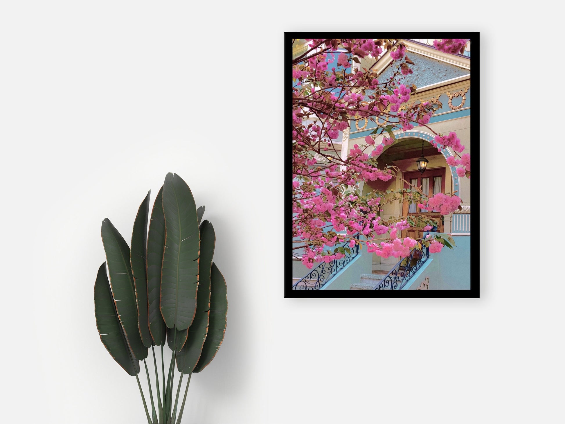 beautiful pink tree print tabebuia chrysotricha pink flowers blossom in spring fresh florals print neotropical tree background poster printable wall art poster, digital download