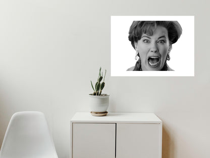 home alone movie poster 90s retro comedy scene kevins mom scream black and white art print christmas wall decor gift digital download printable wall art poster, digital download