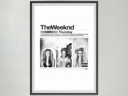 The Weeknd Thursday Album Cover Poster Black and White Music Wall Art Digital Download