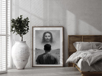 jesus christ resurrected poster hand of god art he is risen christ leaving tomb jesus saves peter christian wall art digital download printable wall art poster, digital download