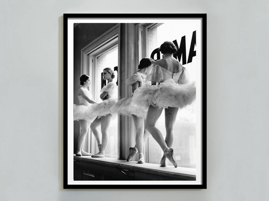 Ballerina Dancers Poster Black and White Vintage Ballet Wall Art Digital Download