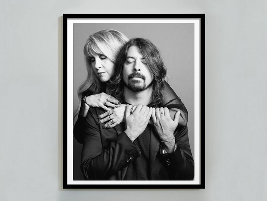 Stevie Nicks and Dave Grohl Emotional Black and White Portrait Digital Download